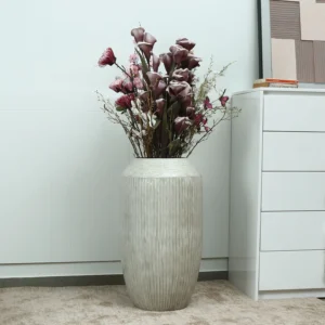 767A8242_1024x@2x Decorative Fluted Iron Floor Vase (Beige)
